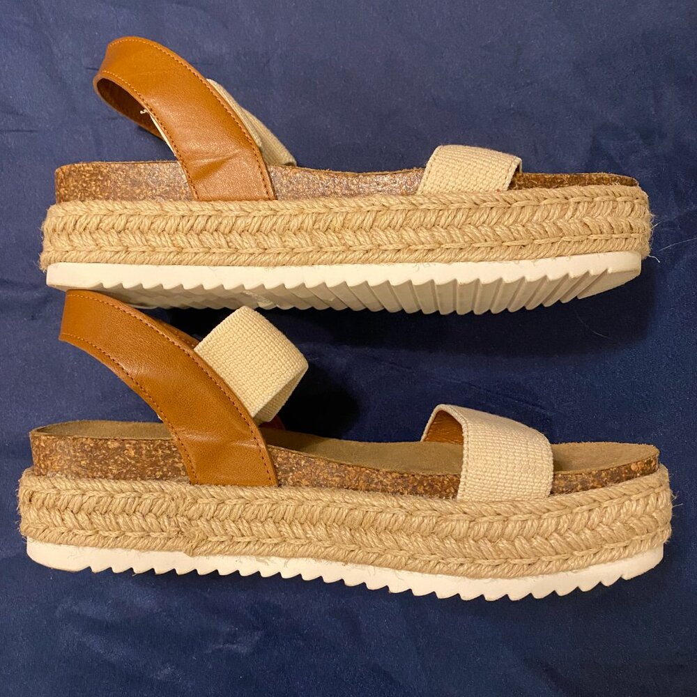 Steve Madden Girl's Kimmie Espadrille Wedge Sandal Tan/Brown Sz 8 - Picture 3 of 5